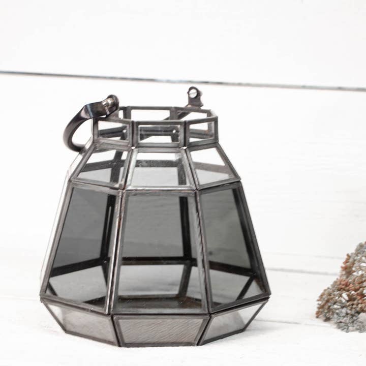 Laterne Aus Schwarzem Eisen - H.33Cm für den Großhandel von Antikas