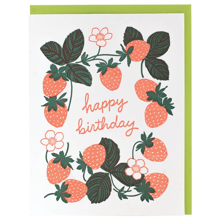 Tarjeta de cumpleaños de fresas maduras para venta al por mayor de Smudge Ink