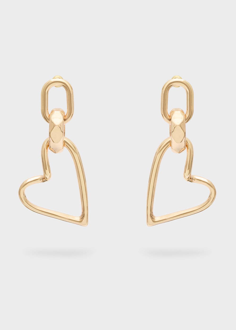 NALI' - Wholesale Dangle Earrings - LONG HEART EARRINGS GOLD - N641