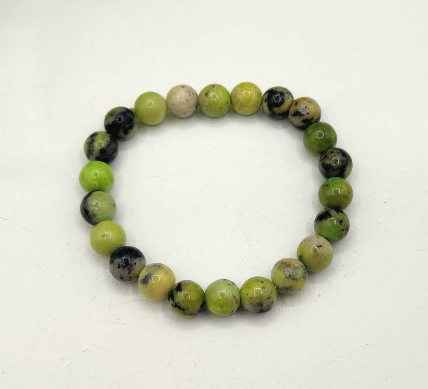 Meraki Gemstones - Wholesale Beaded Bracelet - Serpentine 8mm Stretchable Gemstone Bracelet-7.5"Long  2