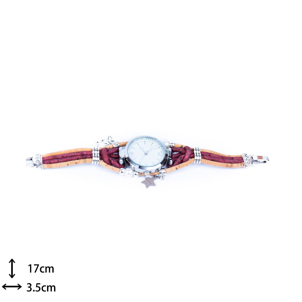 Meninas Bonitas Cork – Großhandel Gewebtes/geflochtenes Armband – handgemachte Korkuhr WA-44810