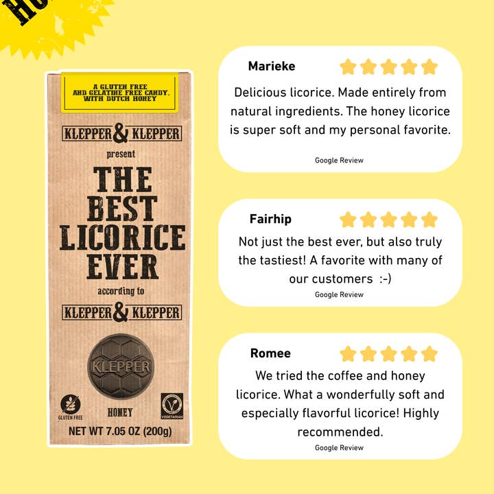 Klepper & Klepper Licorice USA - Wholesale Licorice -
Honey Licorice Soft Vegetarian Premium | Klepper & Klepper3