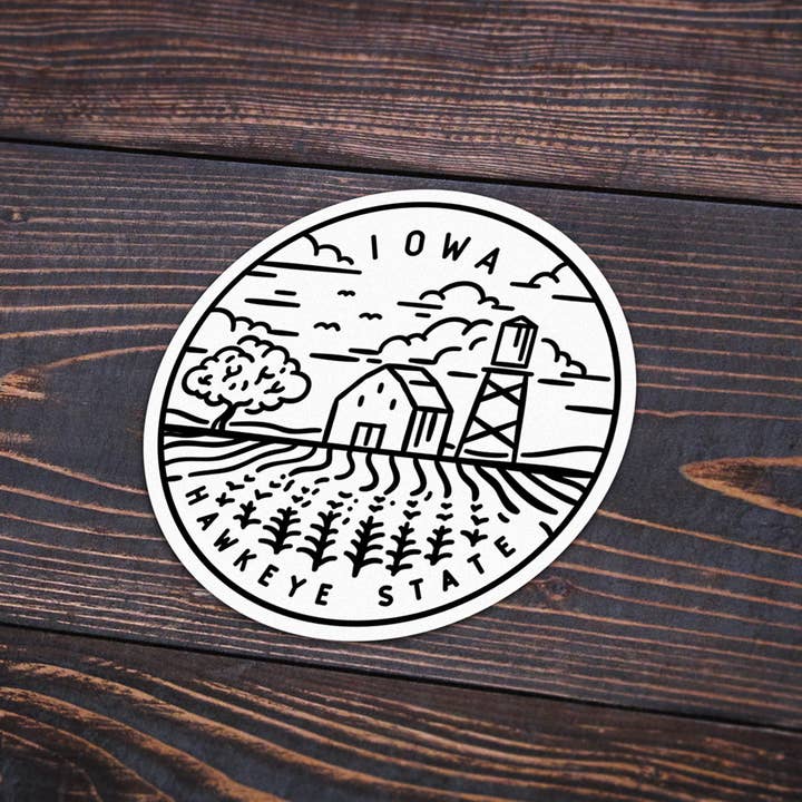 Iowa Sticker for wholesale by Albion Mercantile Co.