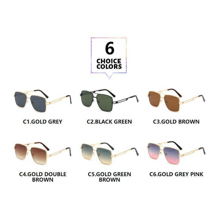 WoodWristCo - Vendita all'ingrosso Occhiali da sole - Donna - Occhiali da sole colorati personalizzati quadrati a doppio raggio4