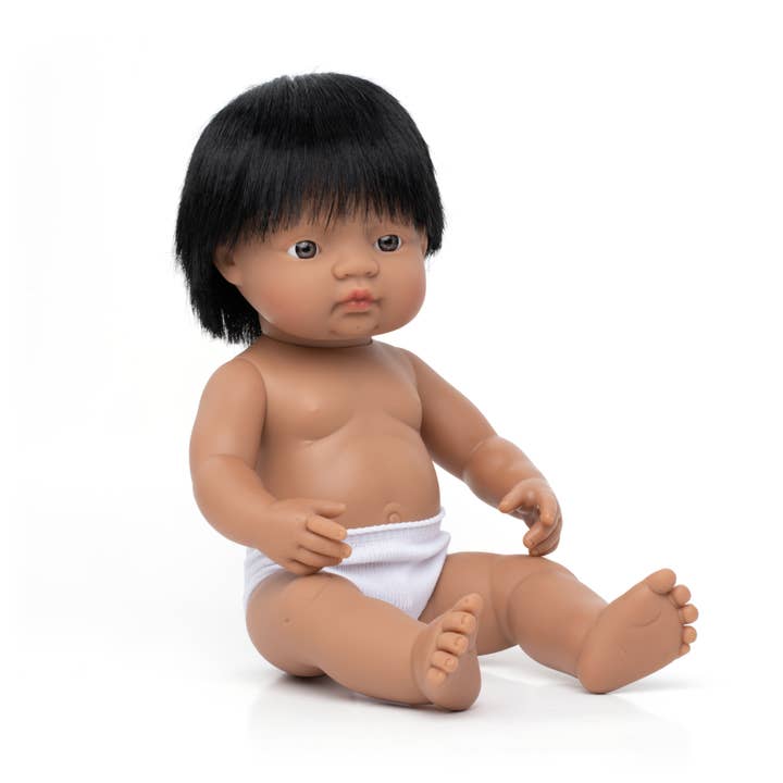 Baby Doll Hispanic Boy 15'' inch (polybag) for wholesale by Miniland Educational