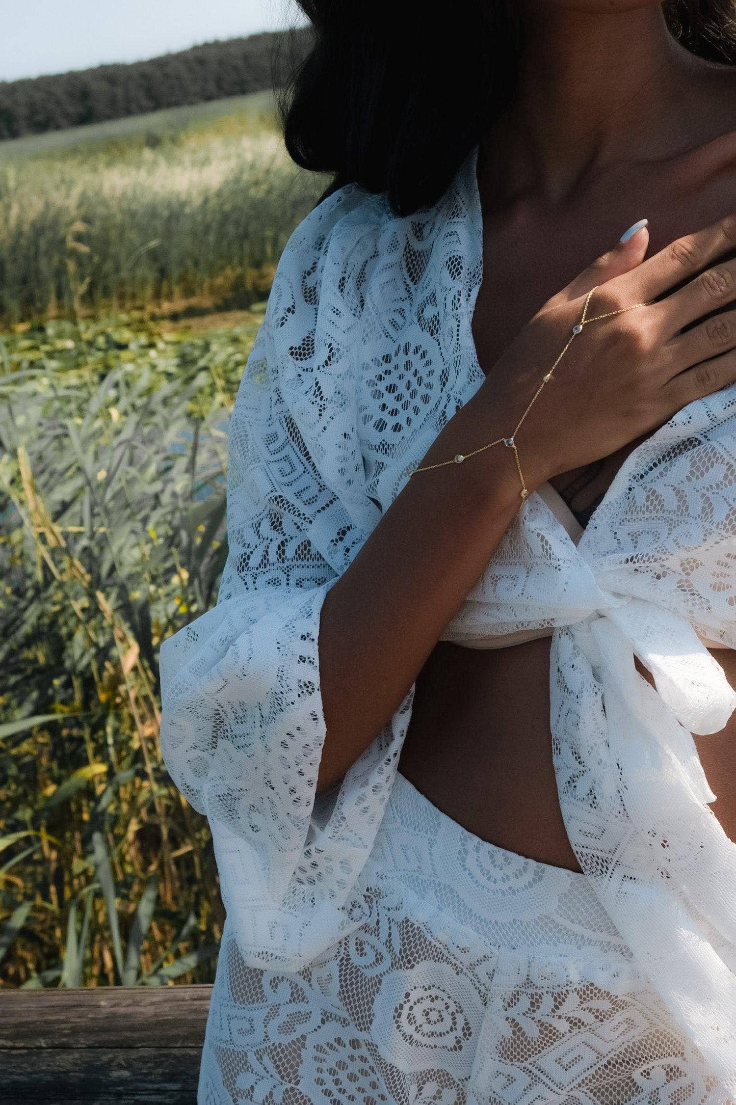 Selen Jewels - Wholesale Link & Chain Bracelet - Bezel Diamond Hand Chain2