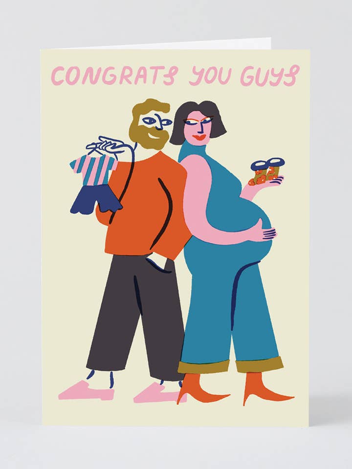 ‘Congrats You Guys' Greetings Card for wholesale by Wrap
