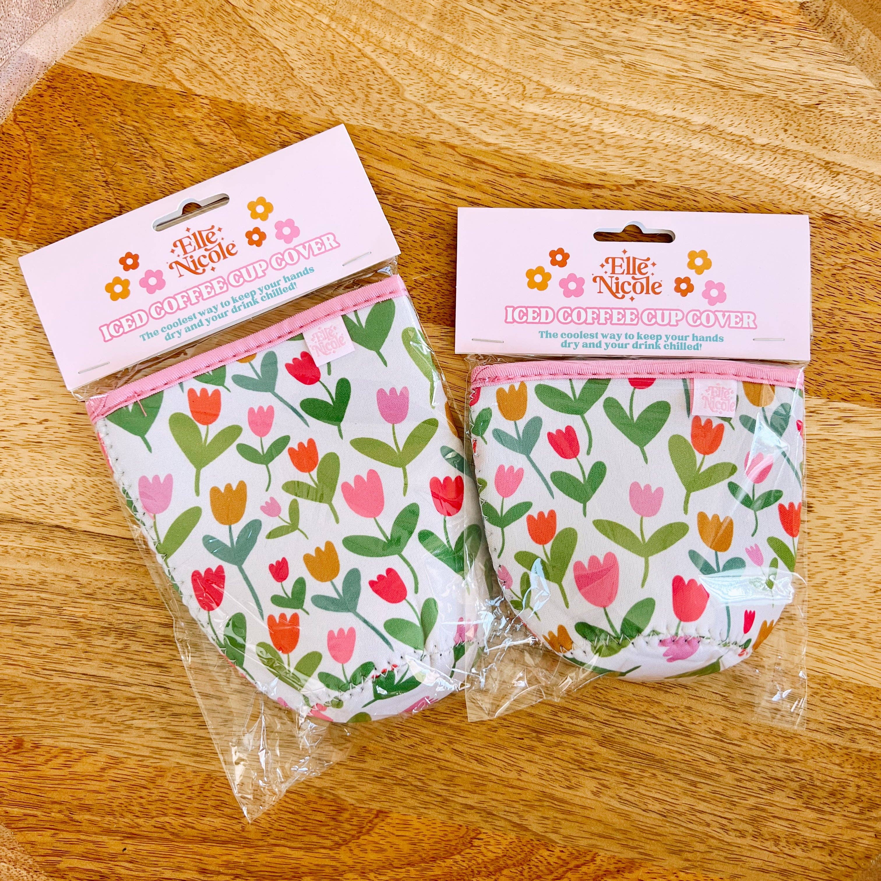 Elle Nicole – Engroshandel Drikkedunke – Kaffekopovertræk - Tulipaner - Isdriksmuffe0