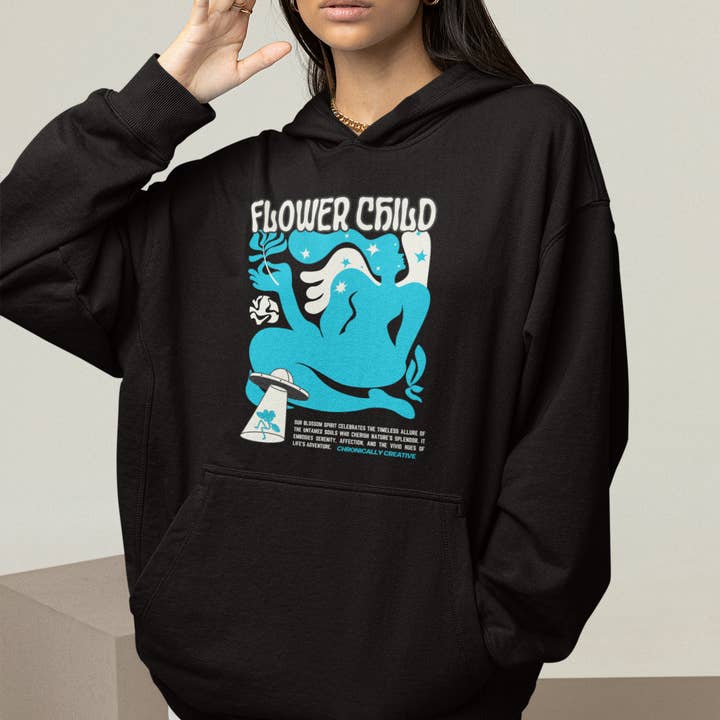 Blomsterhættetrøje til børn - Retro psykedeliske vibes af Chronically Creative & Co. for engroshandel hos Chronically Creative & Co.