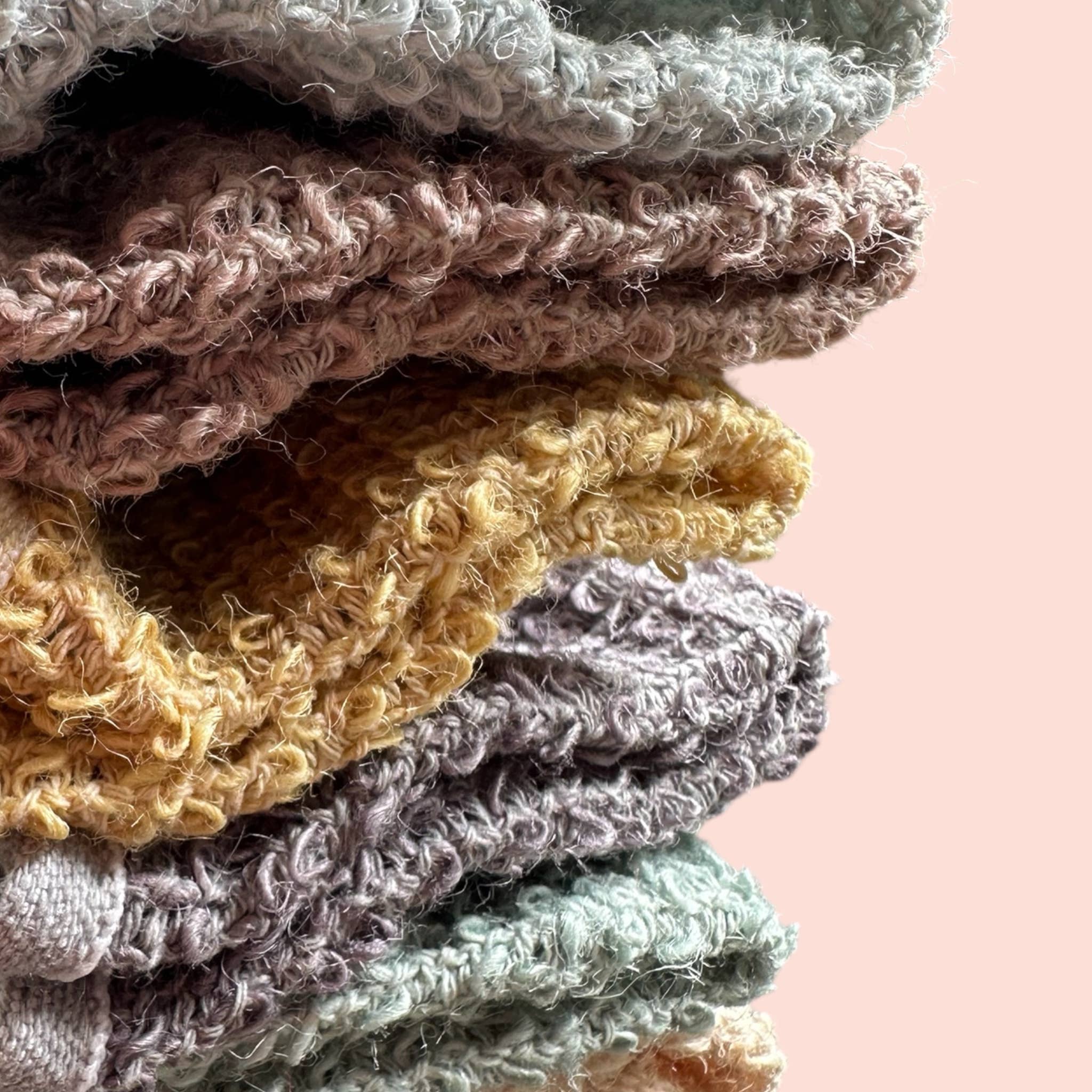 Earthcraft Home Co - Wholesale Wash Cloth - Earthtone Set of 6 Hand-Dyed Hemp Exfoliating Washcloths 4