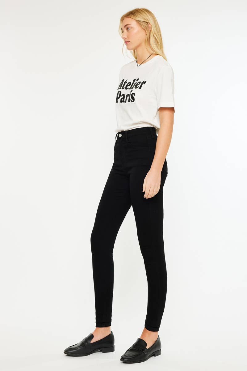 NOIR OUVRIR APCK JEANS SUPER SKINNY TAILLE HAUTE-KC11253BK en vente sur Faire3