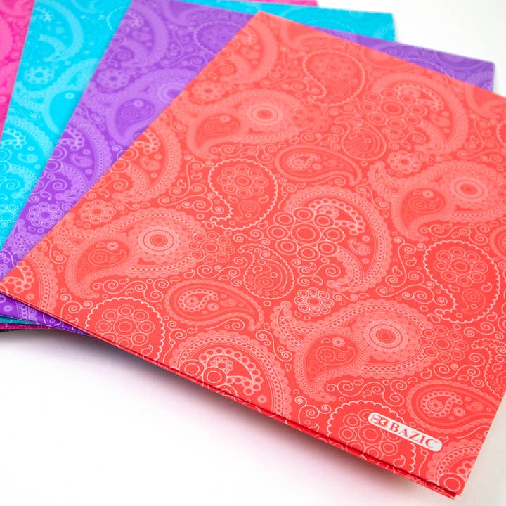 BAZIC Products - Wholesale Folders - 2 Pockets Fashion Portfolios - Paisley3