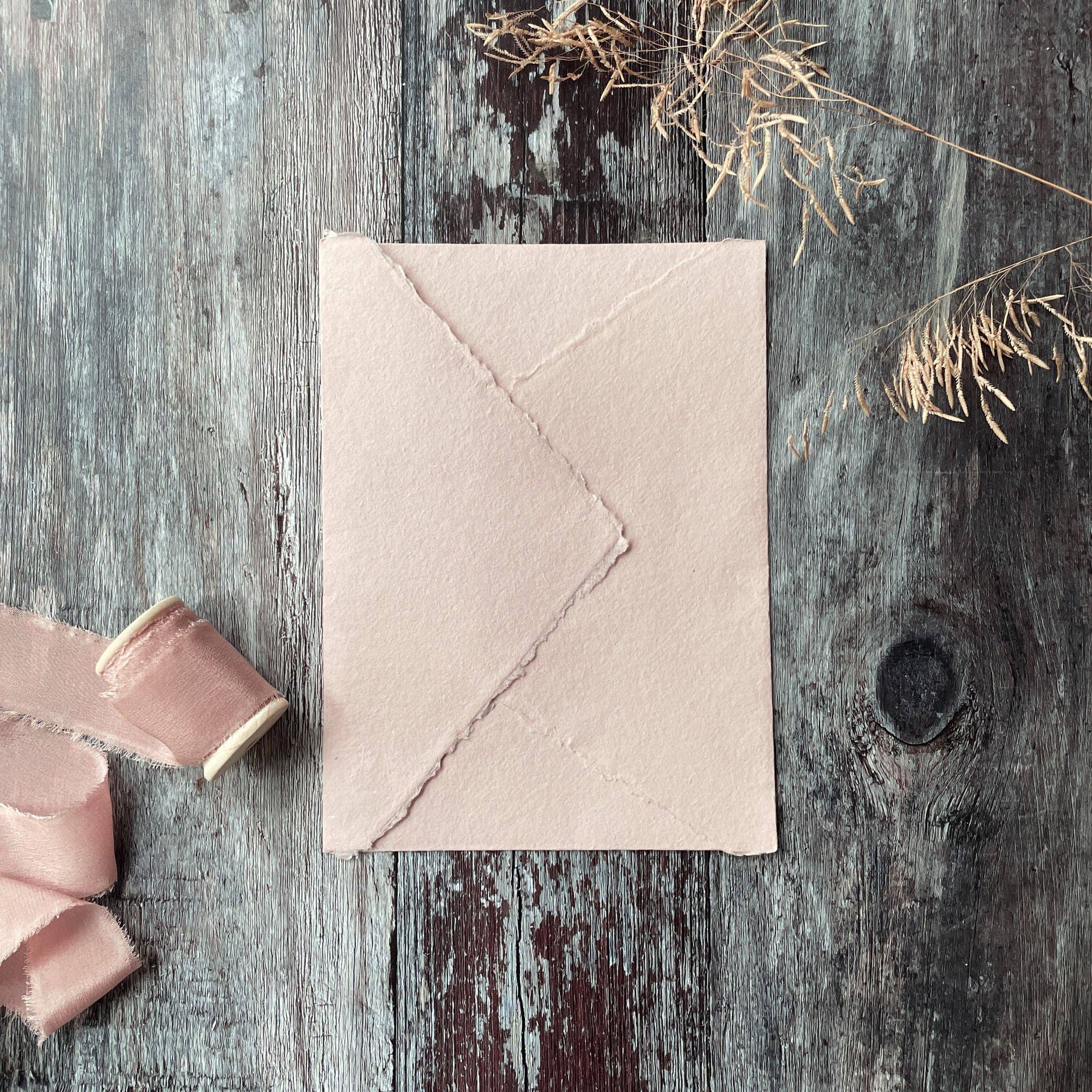 The Natural Paper Company – wholesale Envelopes – Blush Handmade Envelope | Recycled Cotton Rag Envelopes1