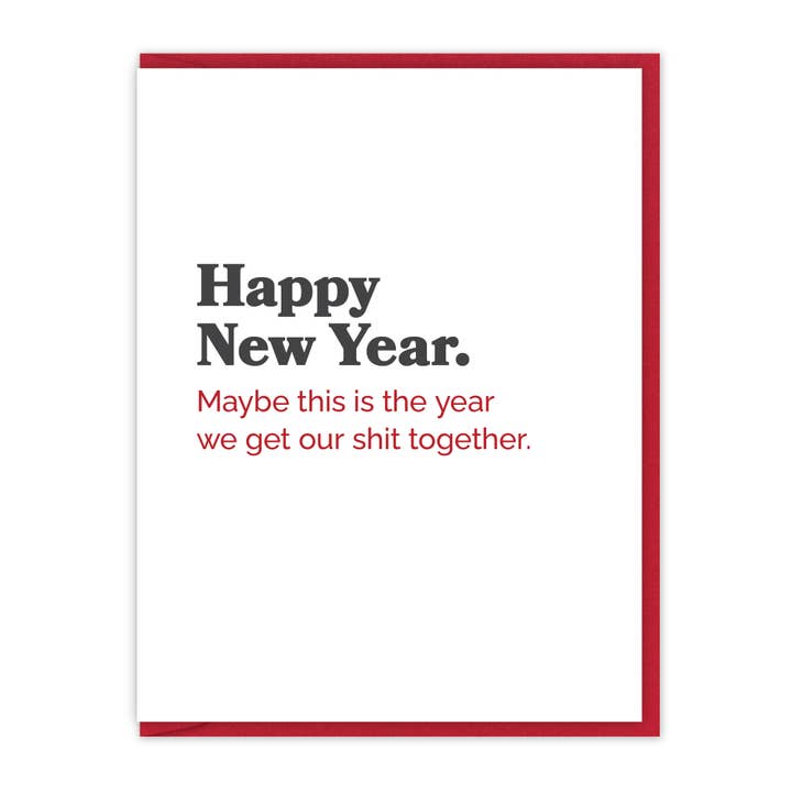 C'est peut-être l'année où nous nous réunirons. | Carte du Nouvel An pour la vente par Spacepig Press