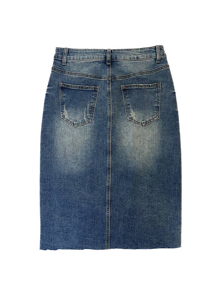 Jupe De Abby - Wholesale Skirt - Women's - The Raelynn Denim Skirt in Vintage1