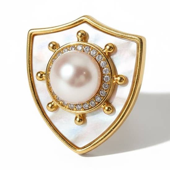 Guardian Pearl Brooch for wholesale by Ninemoo
