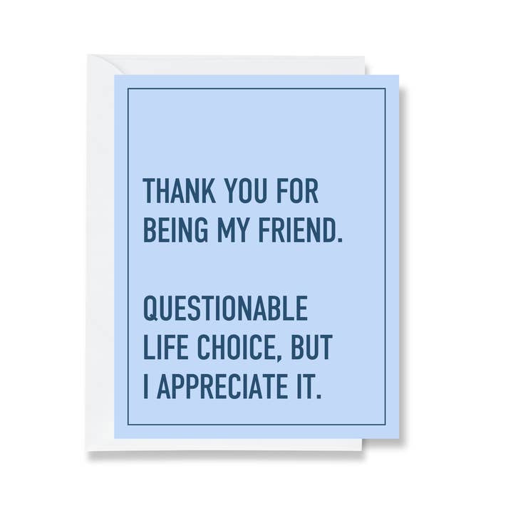 Merci d'être mon ami Carte de vœux pour la vente par Ink & Attitude Stationery Company LLC