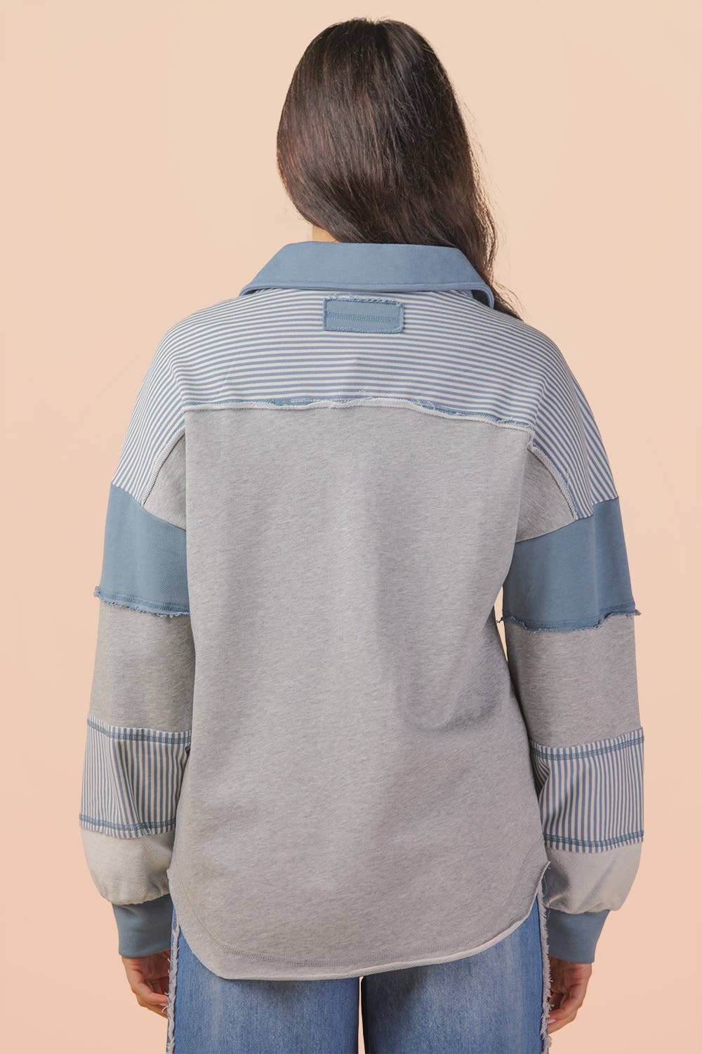 VERY J - Wholesale Knit Top - Women's - NT11851-Color Block Oversized Casual Knit Top13