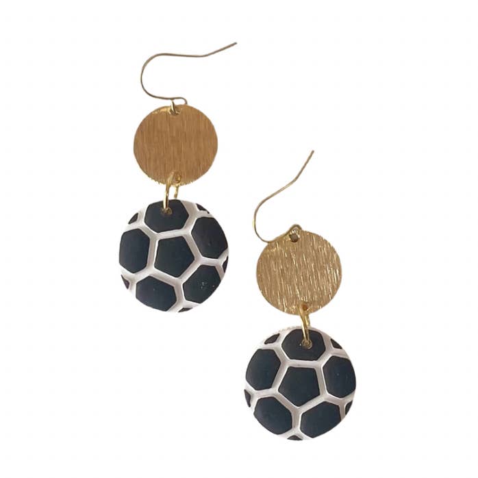 Soccer Ball Clay Earrings | Sports, Game Day, Gifts for wholesale by Sweet Tree