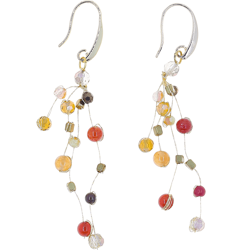 Marquet - Wholesale Dangle Earrings - Reena Fair Trade Silk and Bead Earrings - Stone and Crystal7