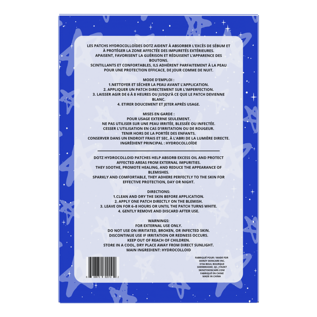 Skinzy skincare - Wholesale Acne/Hydrocolloid Patch - DOTZ – Sparkly Hydrocolloid Patches3