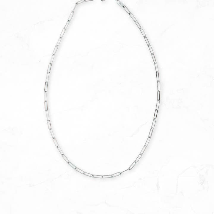 Paperclip Necklace | Silver for wholesale by Golden Thread