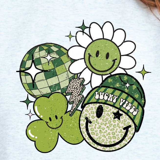 Retro Lucky Vibes Vollfarbtransfer für den Großhandel von RBA Transfers