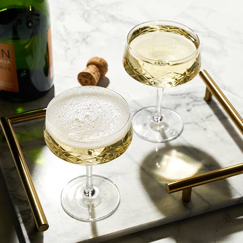 Viski - Wholesale Cocktail/Liquor Glass - Admiralâ„¢ Crystal Stemmed Coupe Glasses - Set of 2 by Viski