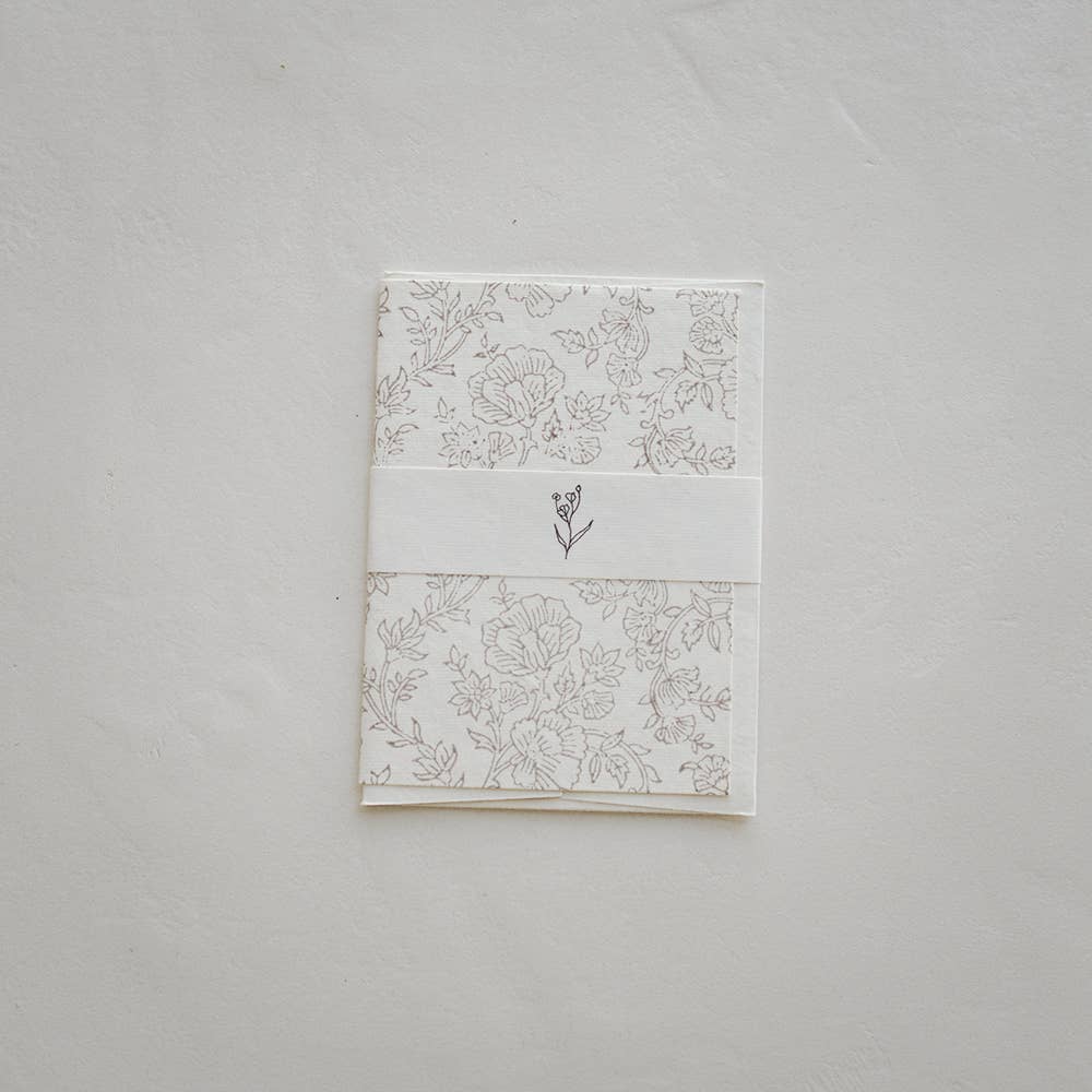 Ji | The Atelier - Wholesale Everyday Greeting Card - Block Printed Card - Vine | Blank