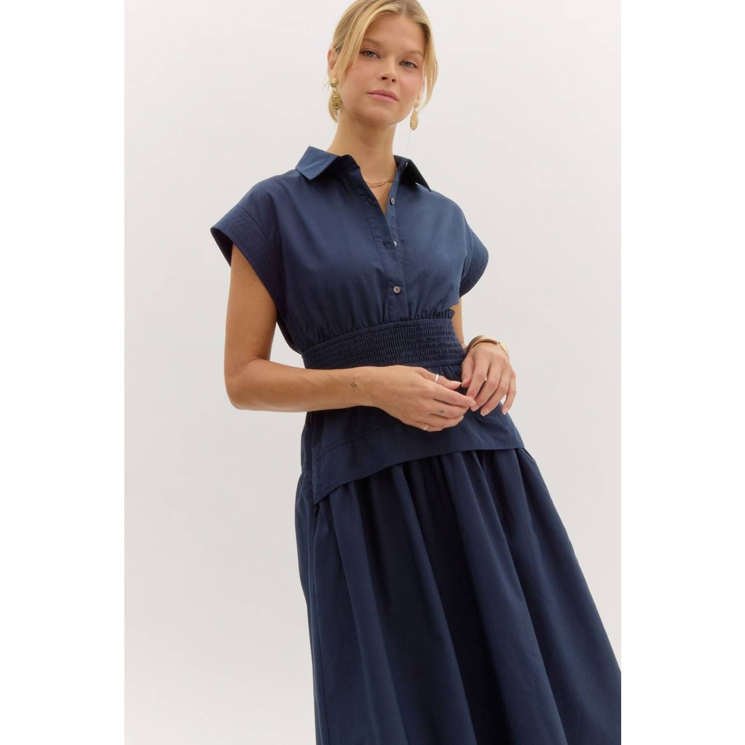 STYLE USA - Wholesale Dress - Women's - Solid cap sleeve midi dress9