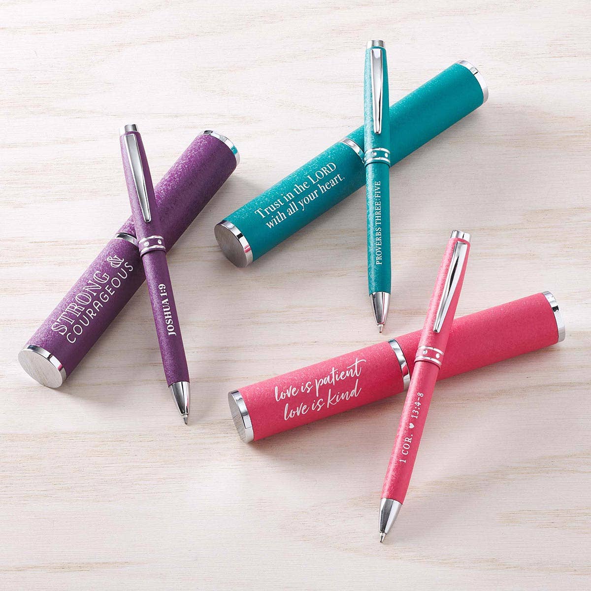 Christian Art Gifts - Wholesale Pen - Pen in Case Teal Trust in the Lord Prov. 3:54