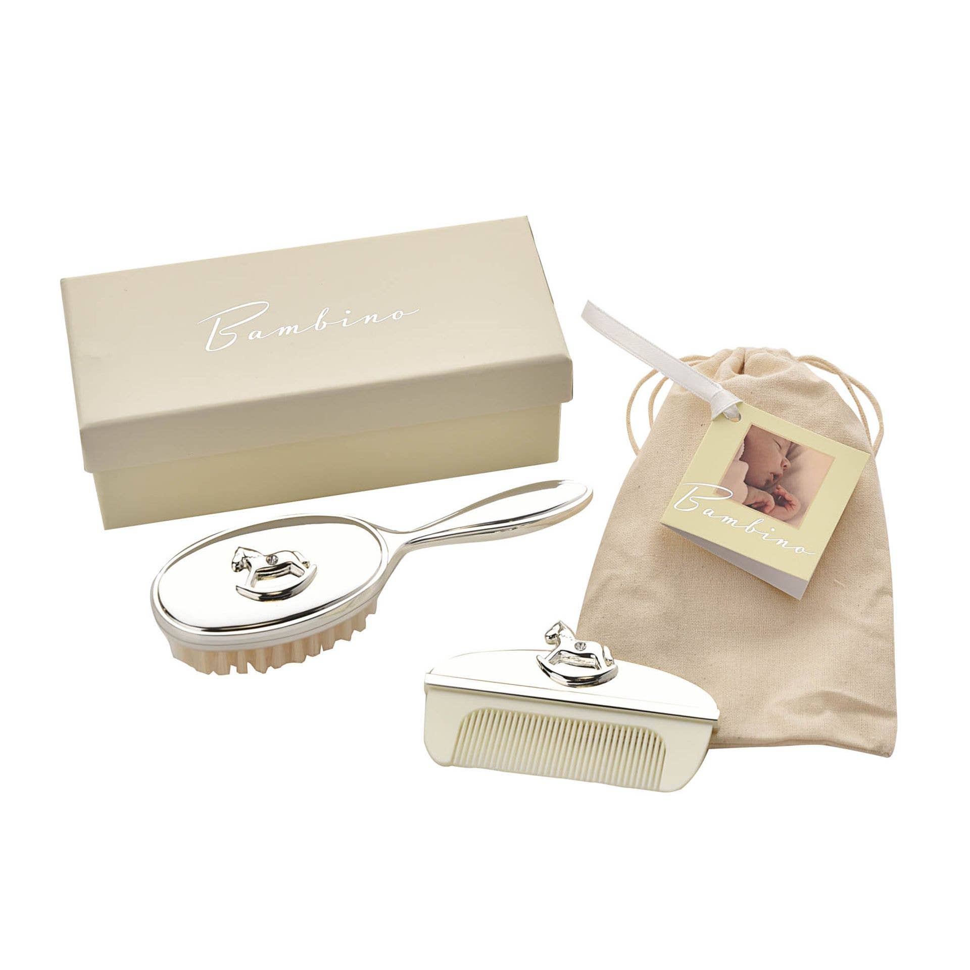 WIDDOP and Co. US - Wholesale Toy storage box – Kids & baby - Bambino Brush & Comb Set with Rocking Horse Icon0