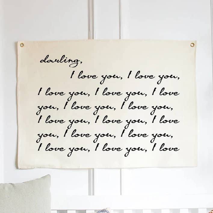 Darling I Love You Baby Nursery Canvas Banner for wholesale by Charming4Creations