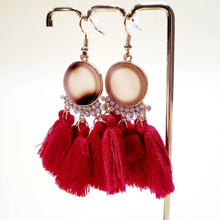 Assorted Color Leopard Tassel Earrings for wholesale on Faire3