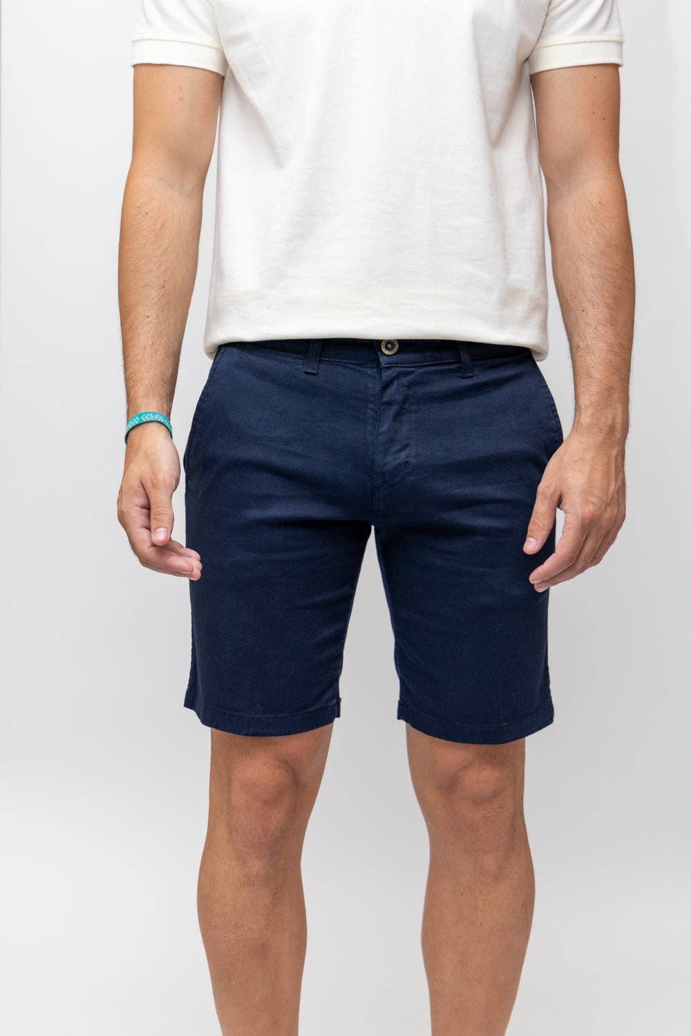 Custi Mikelo: Men's Clothing & Christmas Gifts – wholesale Shorts – Herr – Marinblå Elastisk Bermuda | Priego3