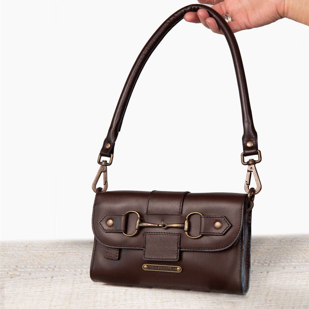 URBAN-EQUESTRIAN - Vendita all'ingrosso Borsa a tracolla - Donna - Dalton - Borsa a tracolla di lusso in pelle con morsetto per cavallo in marrone scuro11