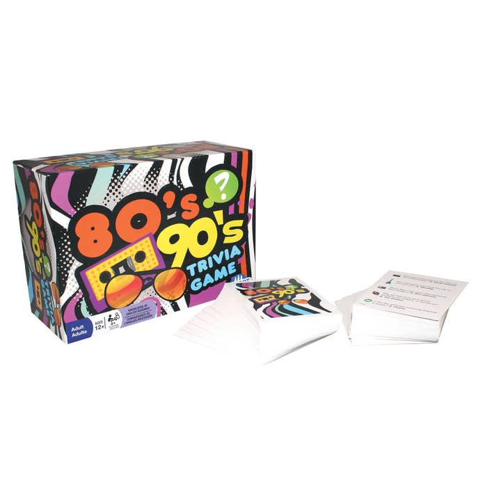 Outset Games and Cobble Hill Puzzles - Wholesale Card Game - 80s 90s Trivia Card Game, by Late for the Sky