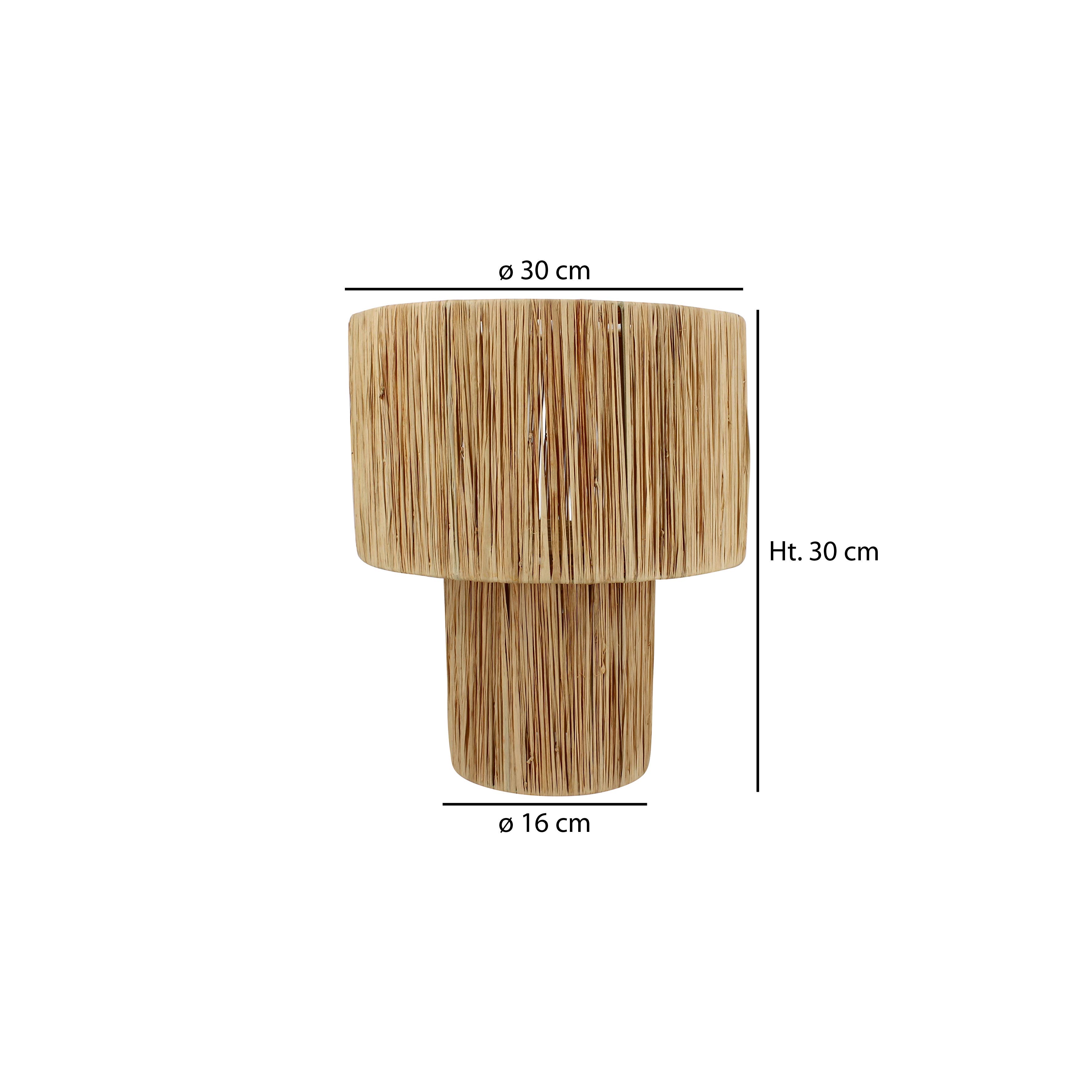 Now's Home - Wholesale Accent/Desk Lamp - HANDMADE NATURAL RAFFIA TABLE LAMP D30XHT35 EL NIDO3