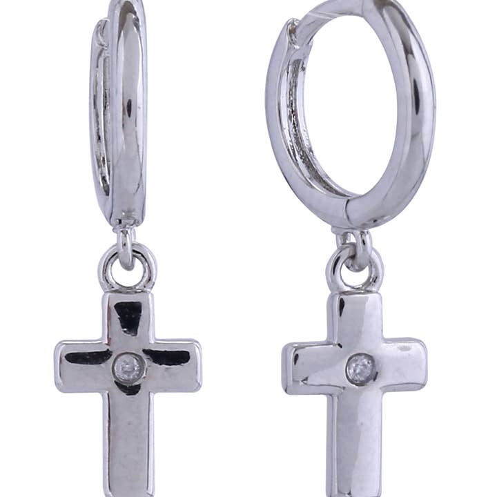 MiMi Wholesale - Wholesale Dangle Earrings - SJE311149 14K Dipped Cross Drop Earrings1