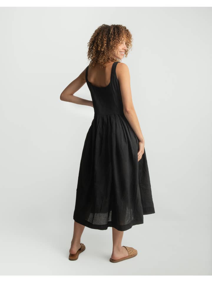 World of Crow llc - Wholesale Dress - Women's - Black Cascade Midi Dres