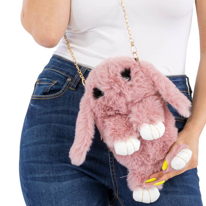 Cap Zone - Wholesale Crossbody bag – Women's - Bunny Fluffy Fuzzy Faux Fur Crossbody Purse Bag15