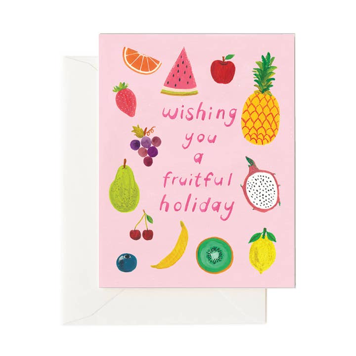 Fruity Holiday, Season's Greeting, Happy Holiday (Box of 8) for wholesale by Forage Paper Co.