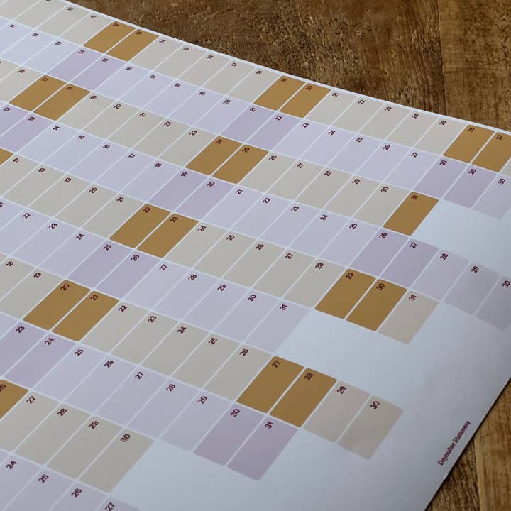 Daymaker Stationery - Wholesale Planner - 2026 Vertical Year Planner 'Lilac & Ochre'2