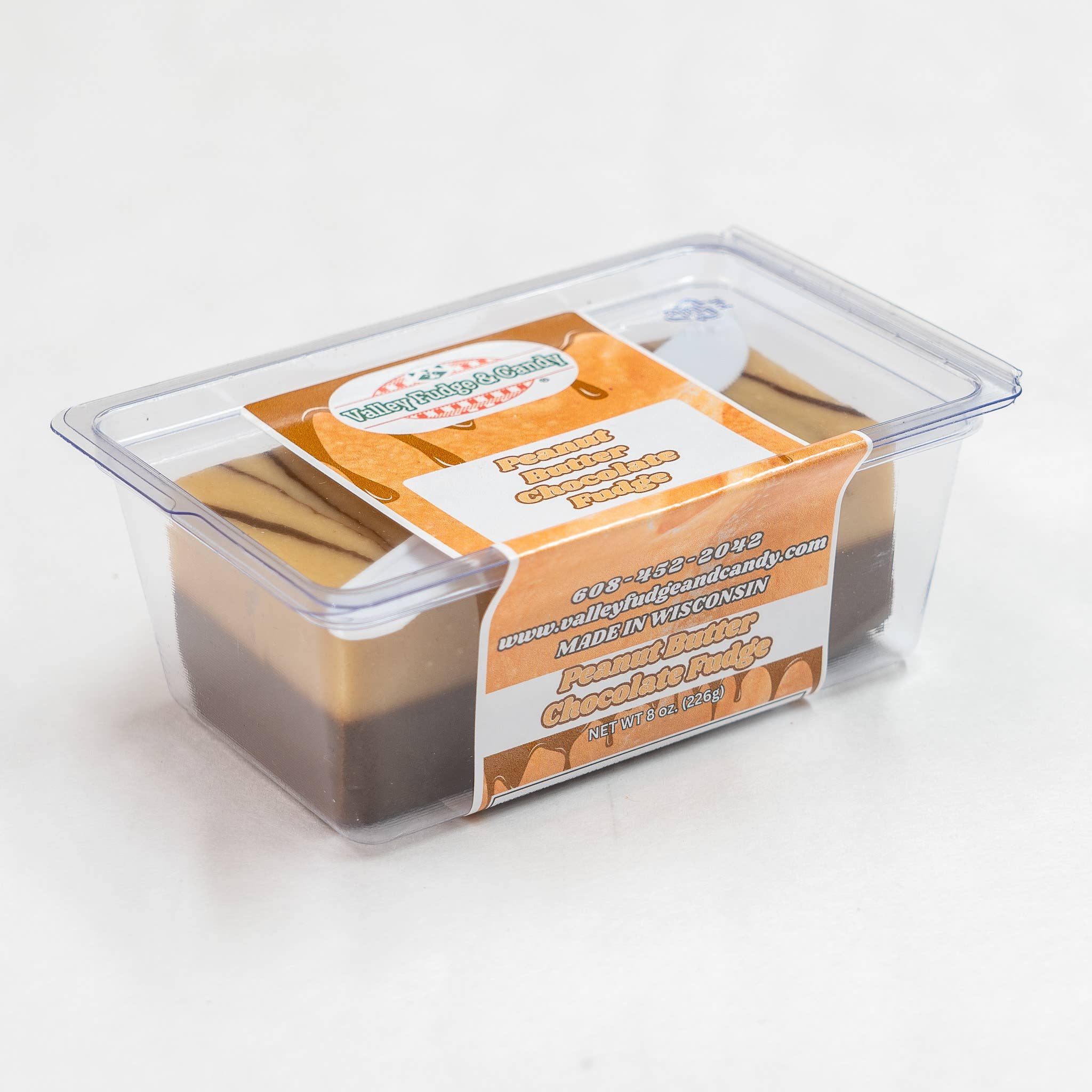 Valley Fudge & Candy - Wholesale Fudge - Peanut Butter Chocolate 1/2 lb. Fudge Bar1