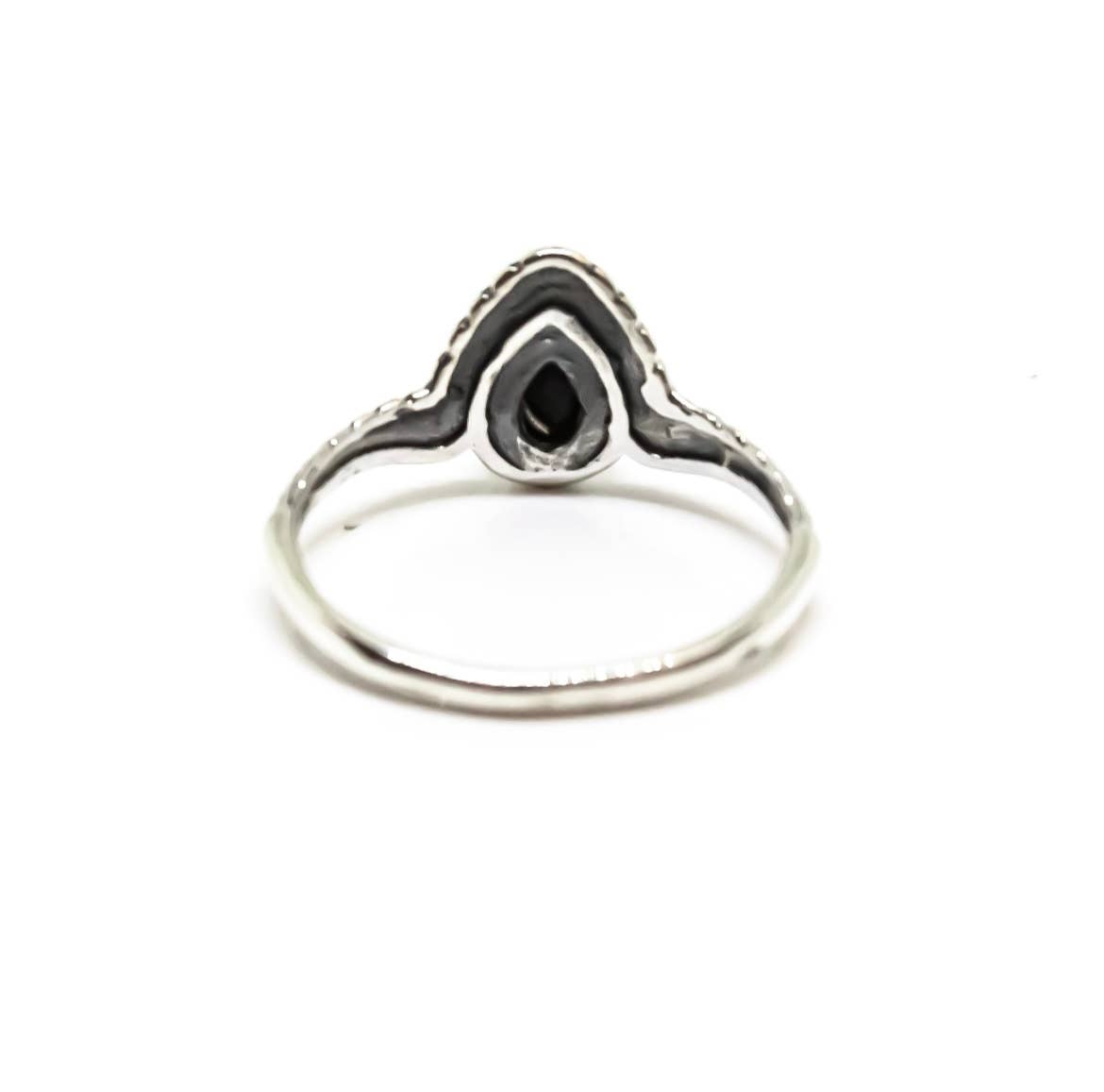 Quasar Gems USA - Wholesale Single Stone/Solitaire Ring - Black Obsidian Ring Sterling Silver 9253
