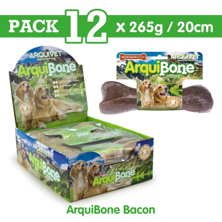 Pak van 12 stuks Arquibone Bacon 20 cm. voor wholesale door ARQUIVET, S.L.U.