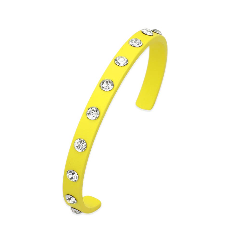 Sensibling Corp. - Wholesale Cuff Bracelet - Round Stone Embellished Colored Cuff Bracelet17