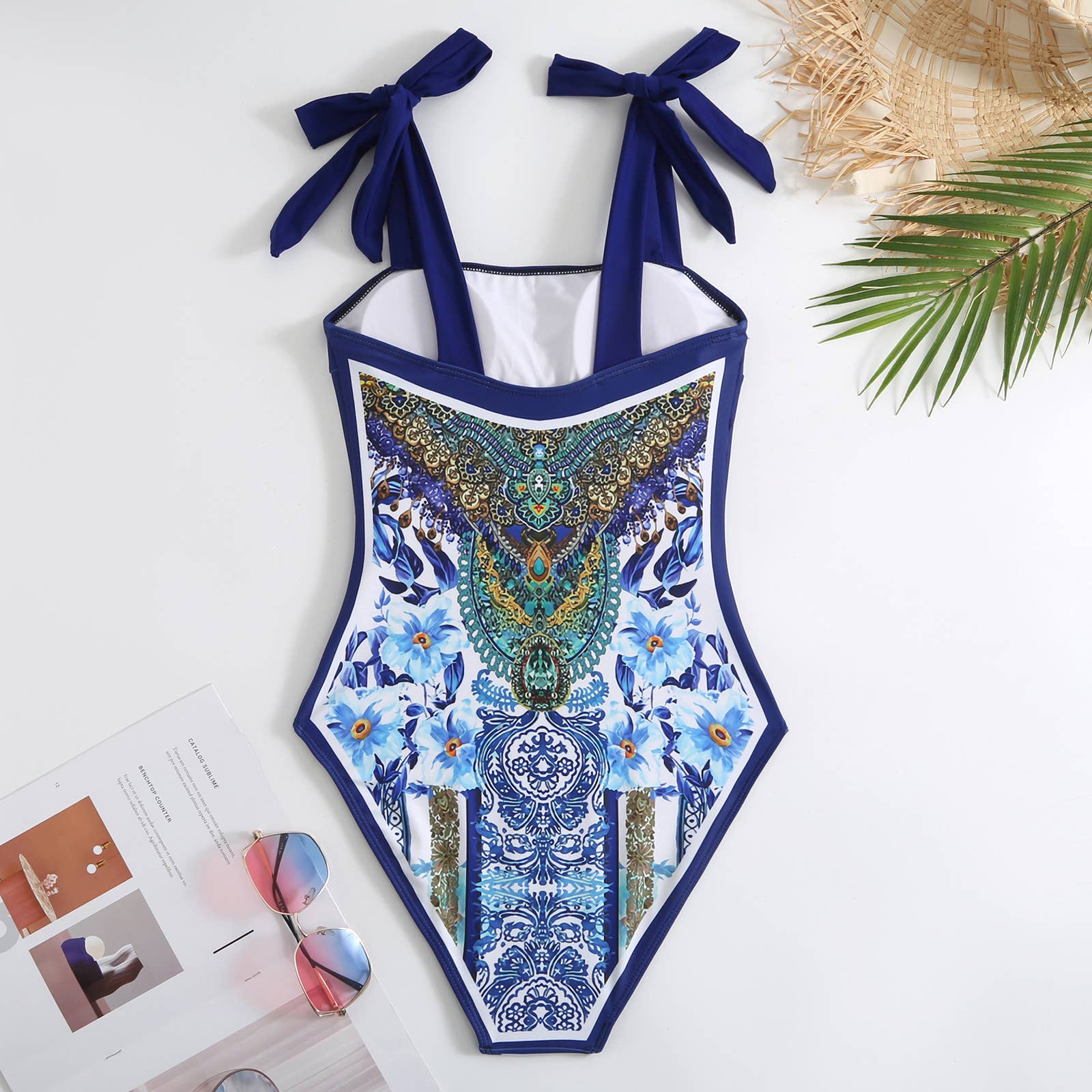 Sweetkama - Wholesale Two Piece Swimsuit - Women's - NEW Tie Shoulder One Piece Swimsuit with Sarong Wrap Up11