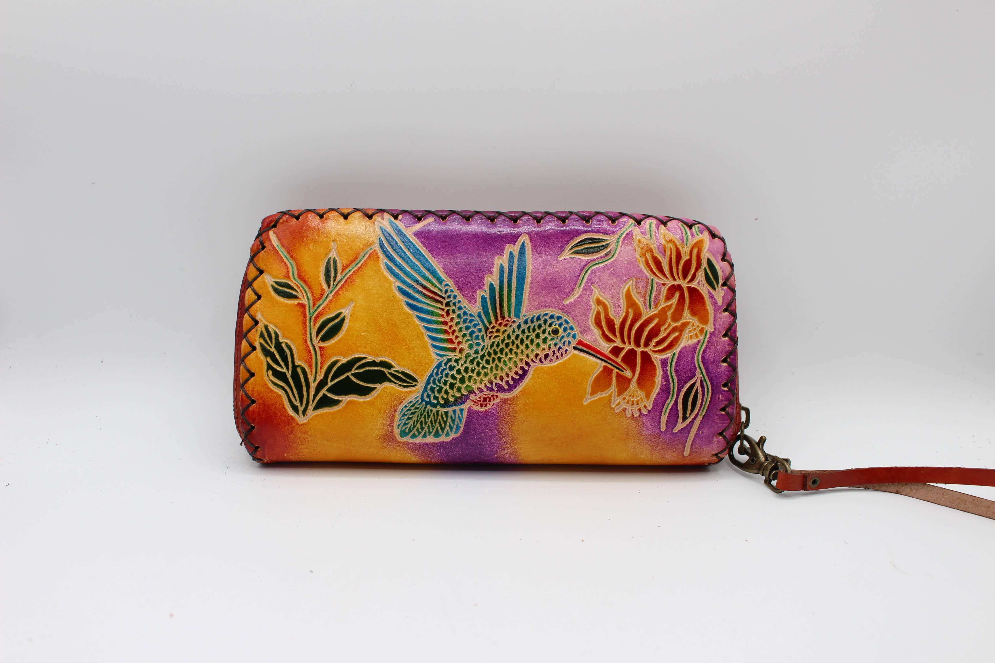 Sunflower Handmade leather inc - Wholesale Wallet - Women's - Handmade leather large wallet hummingbird1
