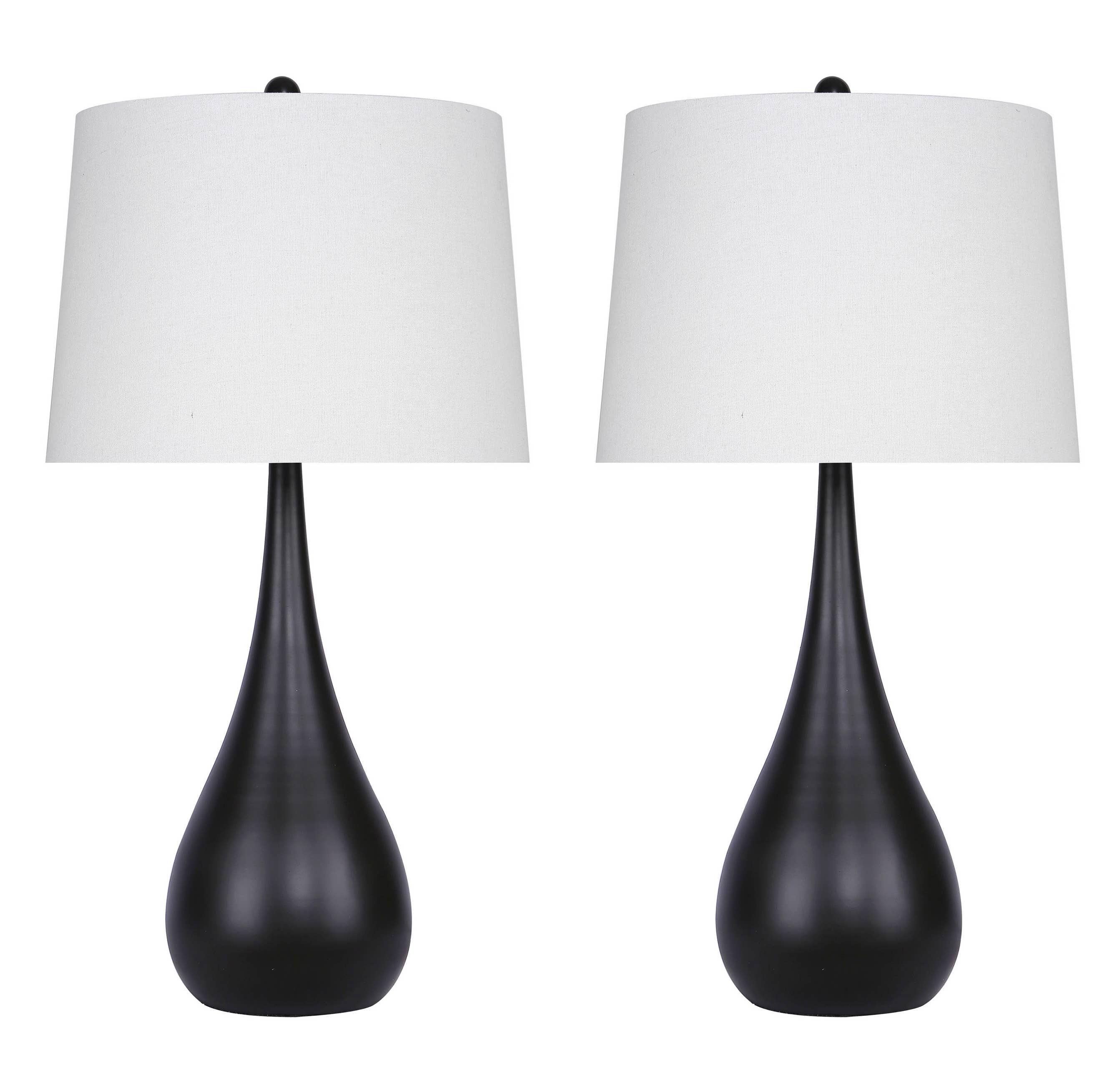LumiSource and Grandview Gallery - Wholesale Accent/Desk Lamp - 29" Pebble Metal Table Lamps Teardrop Linen Shades (2PK)12